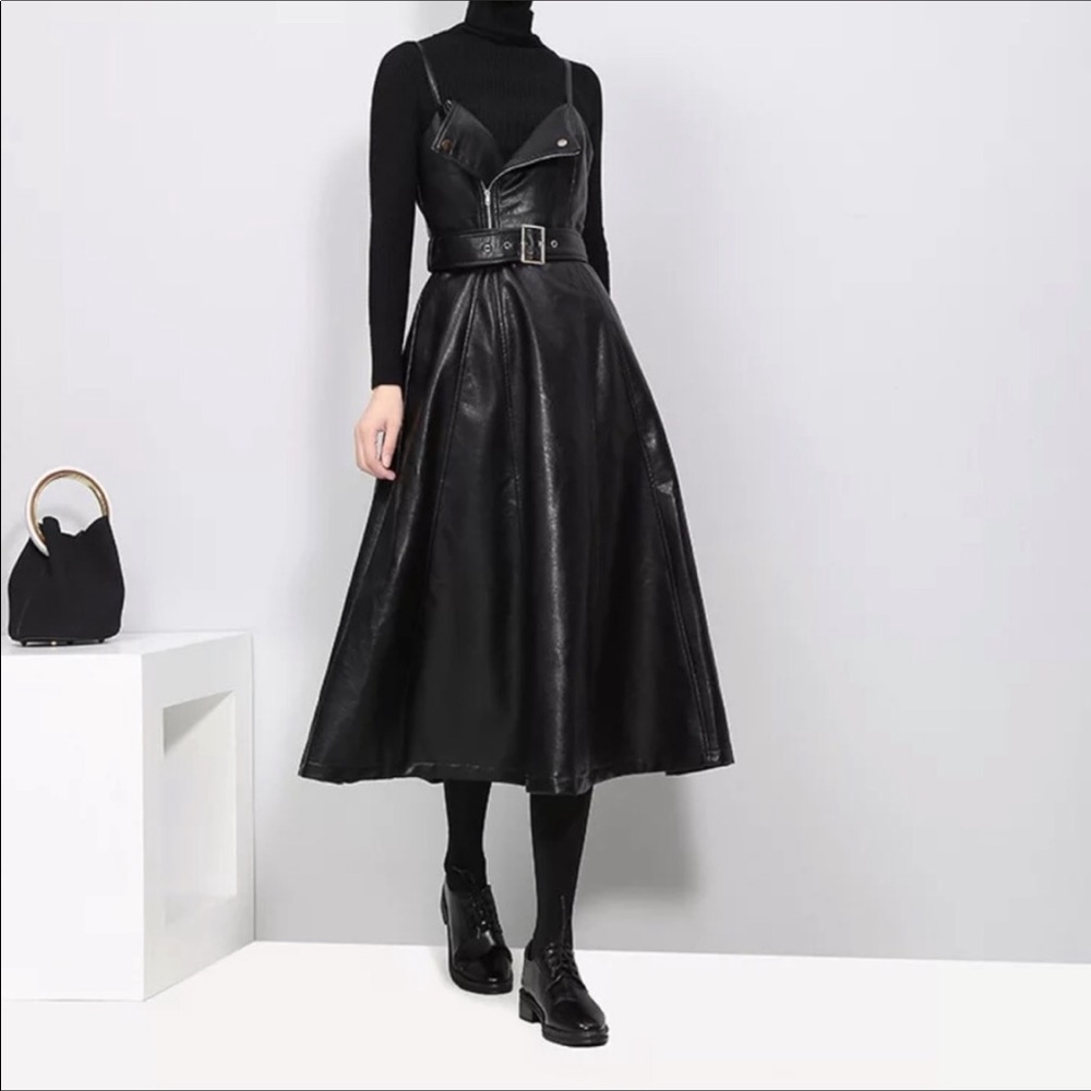 🔥Midi Faux Leather Dress🔥